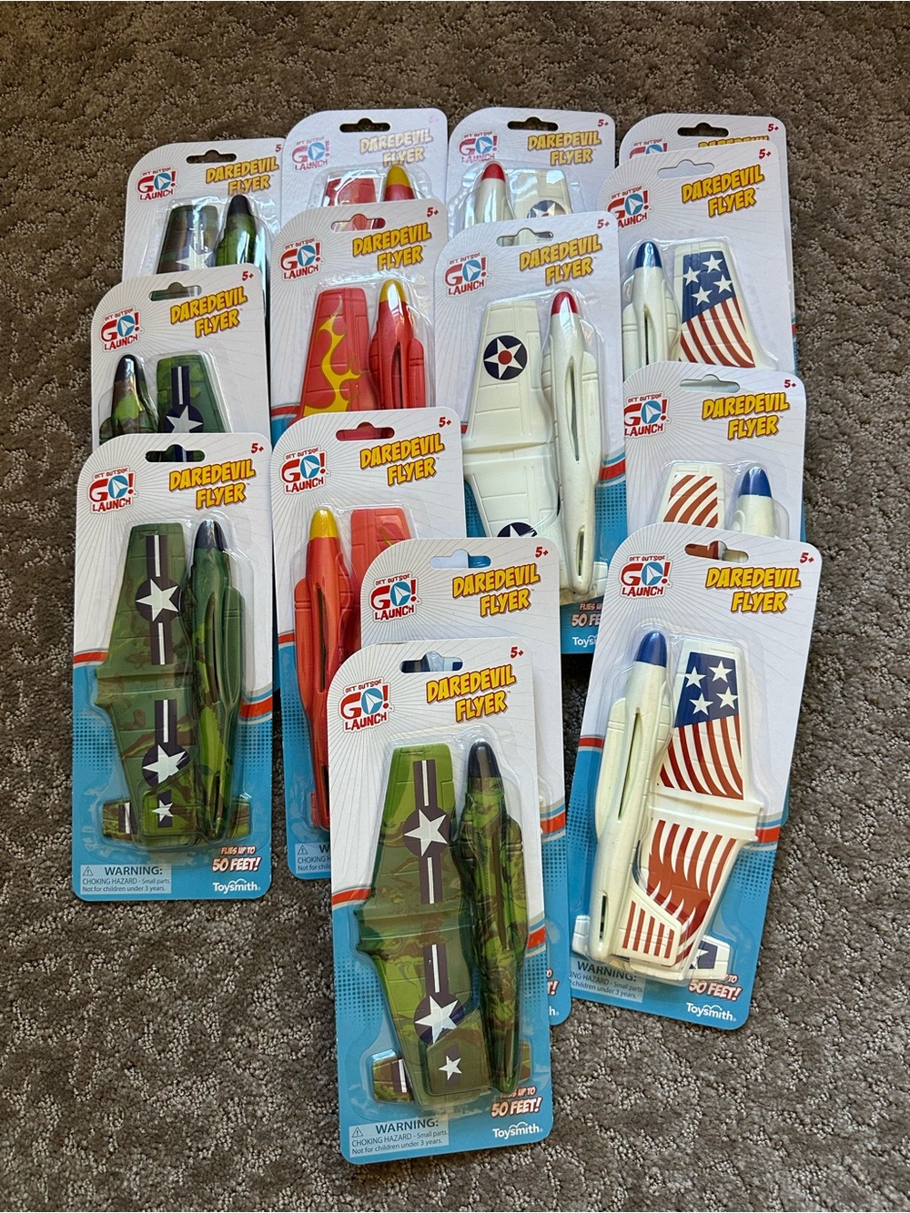 Daredevil Flyer Foam Plane Assortment - Red, Blue, Green, White